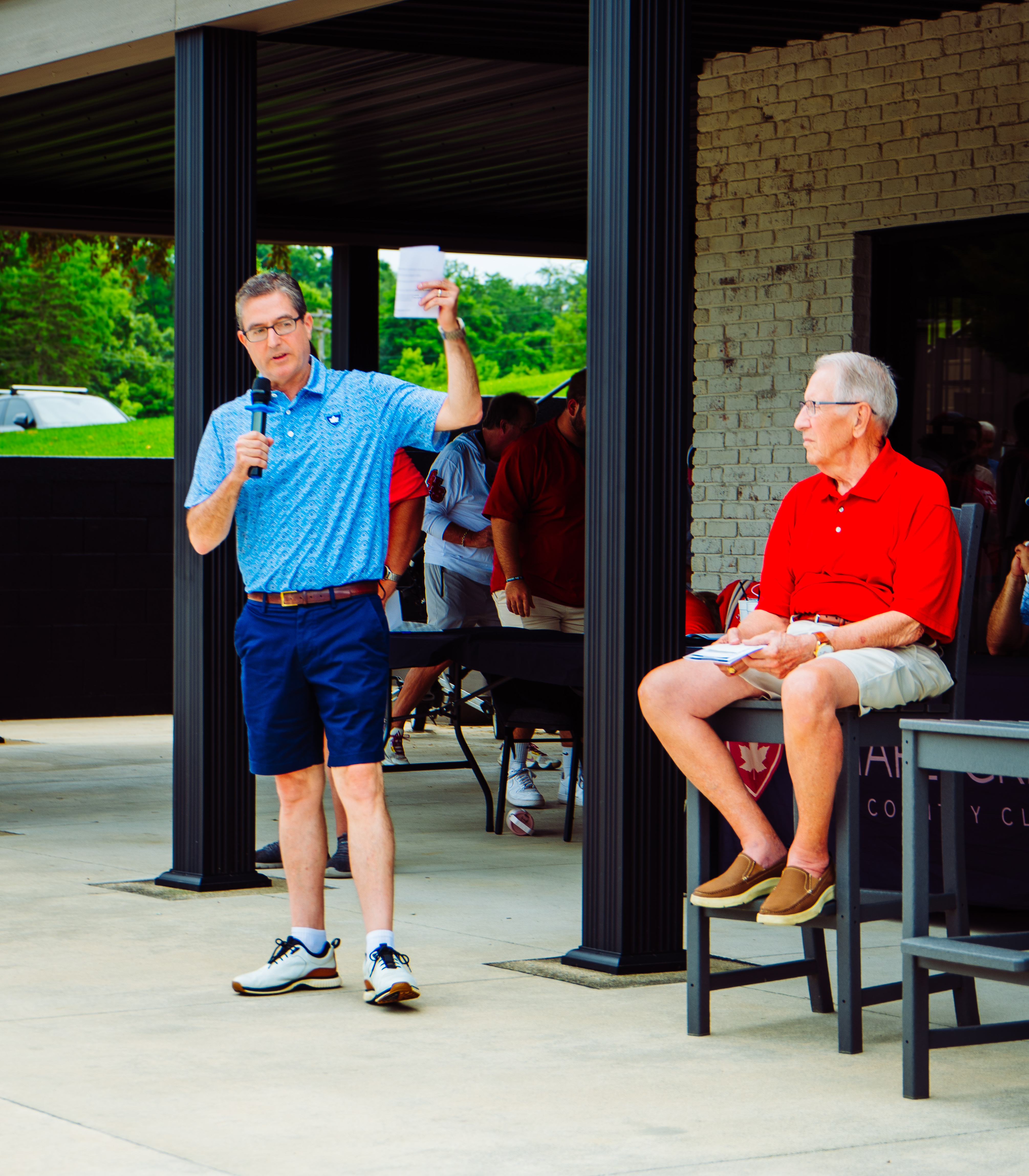 Photo of David Swihart and Ken Mirer at the 2026 Gridiron Club Golf Outing.